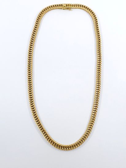 NECKLACE in yellow gold 750°, fancy stitch
weight...