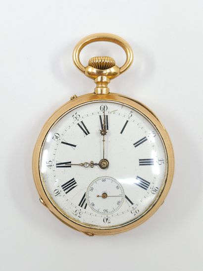 IMPORTANT pocket watch in 750° yellow gold,...