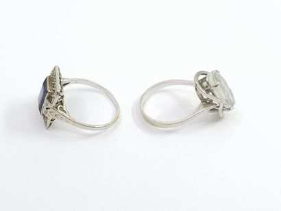 Deux bagues en or gris 750°
Poids brut: 6g
TDD...