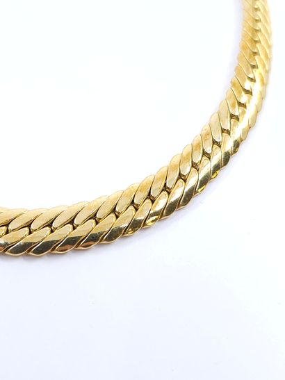 COLLIER ET BRACELET maille palmier en or...