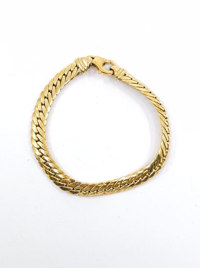 COLLIER ET BRACELET maille palmier en or...