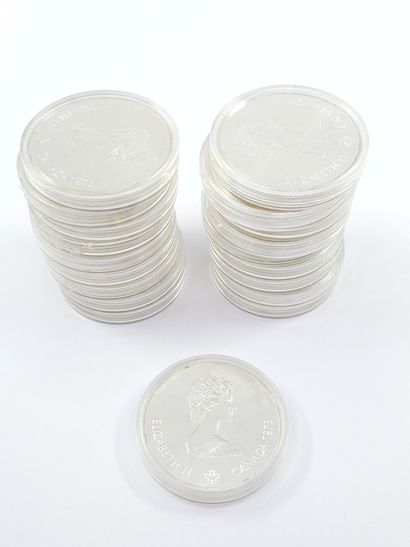 DIX NEUF PIECES en argent de 10 Dollars Canadien...
