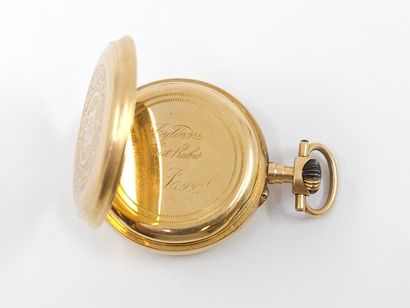 MONTRE A GOUSSET en or jaune 750°, double...