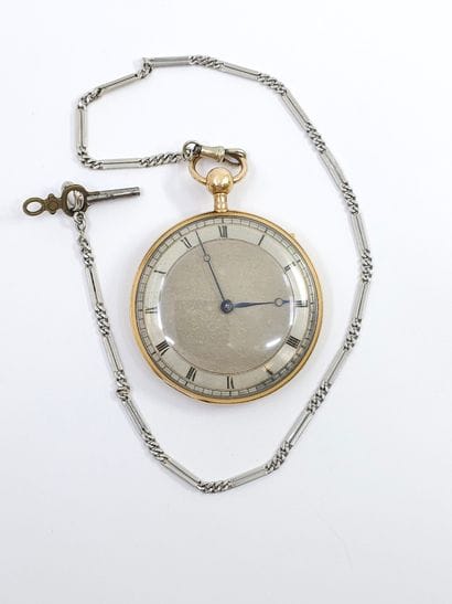 FAUCHER
Montre de gousset en or 750°, cadran...