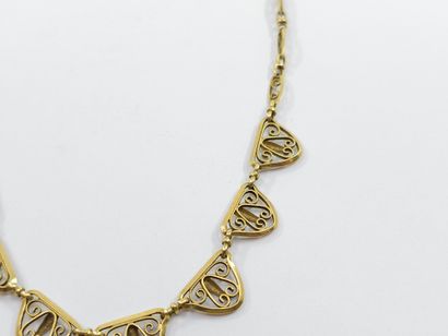 Openwork necklace in 750° yellow gold 
Weight...