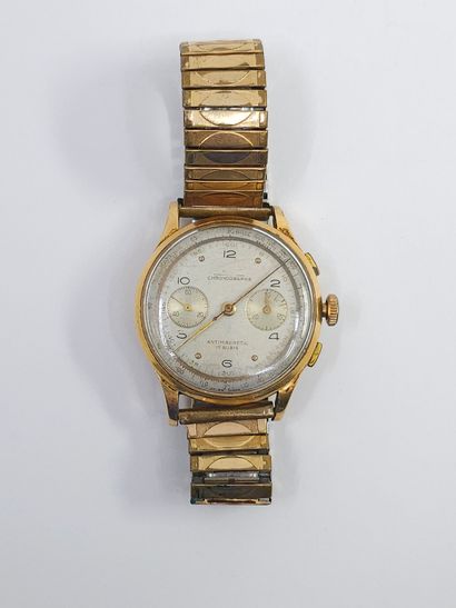 chronograph watch, round case in 750° yellow...