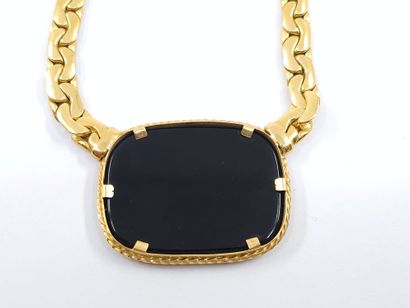 COLLIER en or jaune 750°, maille haricot...