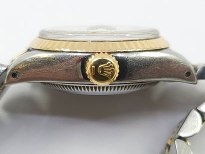 ROLEX 
Gold and steel wristwatch, gold dial...
