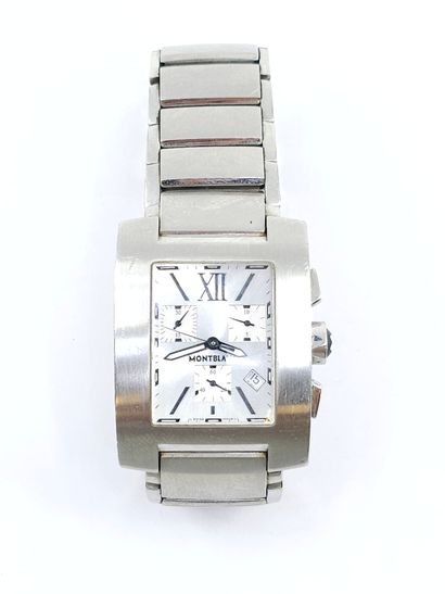 MONTBLANC
Montre en acier, boitier rectangulaire,...