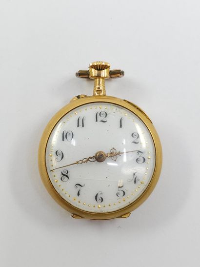 CHARMING collar watch in yellow and green...