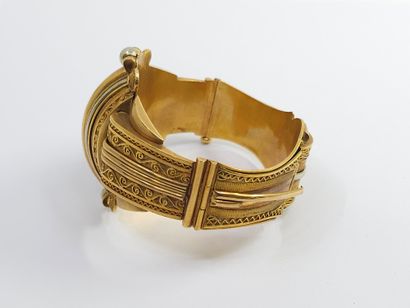 IMPORTANT openwork bracelet in three-tone...