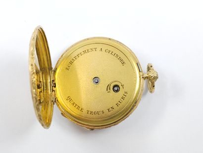 TRAVAIL Français 
Montre de poche en or jaune...