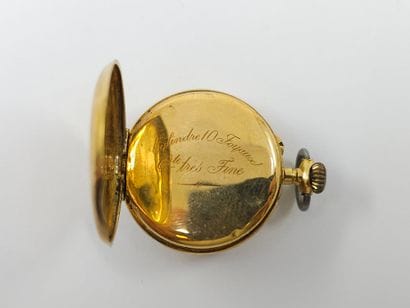 750° yellow gold collar WATCH Roman numeral...