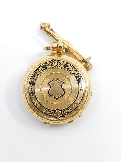 CHARMANTE montre de col en or jaune 750°,...
