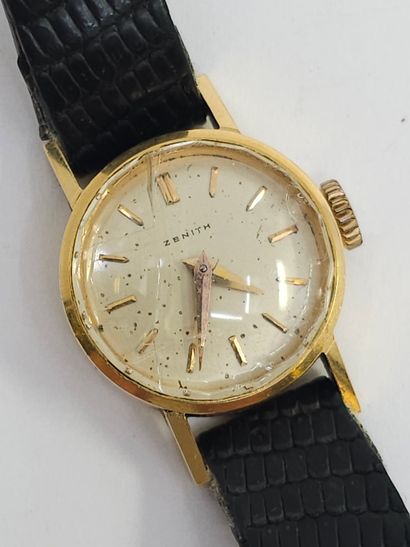 ZENITH
Wristwatch in yellow gold 750, leather...