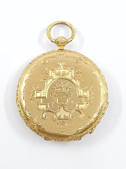 TRAVAIL Français 
Montre de poche en or jaune...
