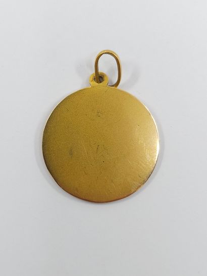 Virgin Mary medal pendant in yellow gold...