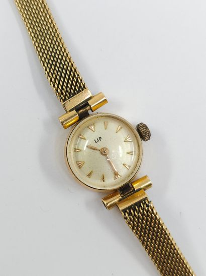 LIP 
Ladies' wristwatch in 750° yellow gold...