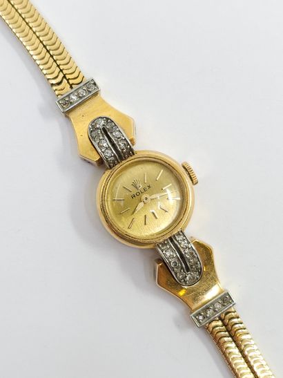 ROLEX
Bracelet in 750° yellow gold set with...