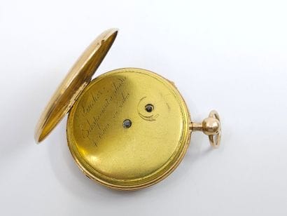 FAUCHER
Montre de gousset en or 750°, cadran...