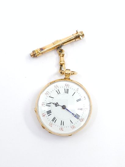 CHARMANTE montre de col en or jaune 750°,...