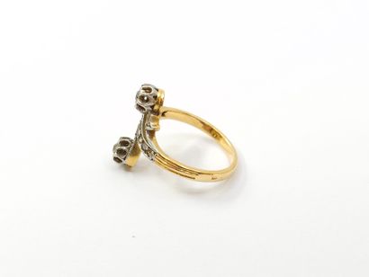 toi et moi ring in two-tone 750° gold set...