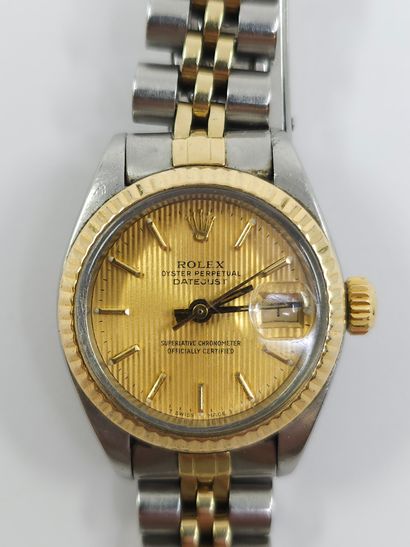 ROLEX 
Montre bracelet en or et acier, cadran...
