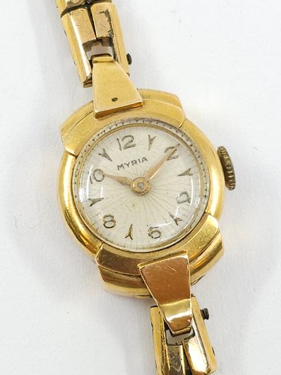 MONTRE BRACELET, boitier en or, bracelet...