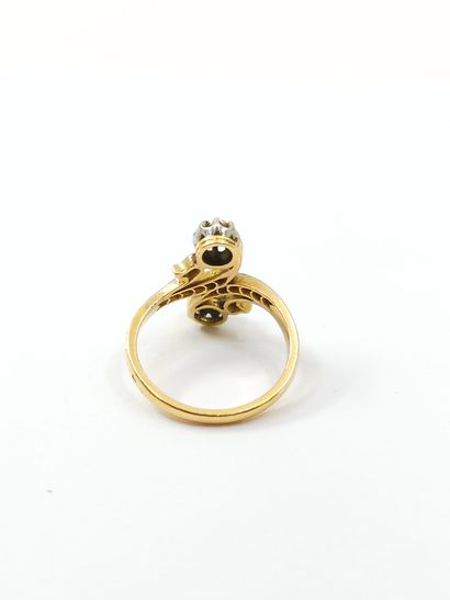 toi et moi ring in two-tone 750° gold set...