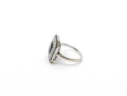 RING in 750° gold and platinum, octagonal...