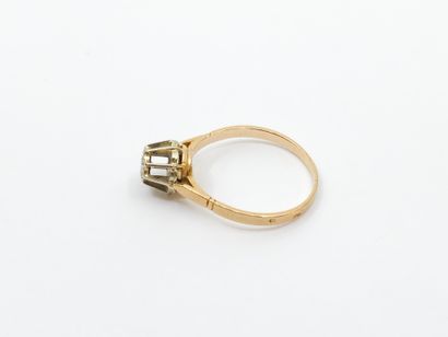 RING in yellow gold 750° set with a diamond...