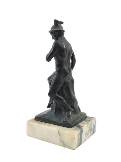 HERMES ET SA SYRINX
Bronze à patine verte...