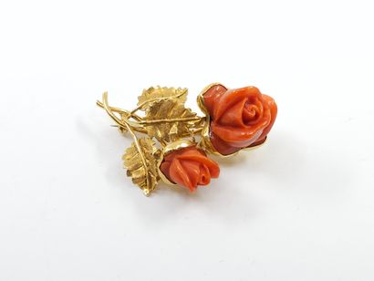 IMPORTANT broche en or jaune 750° ornée de...