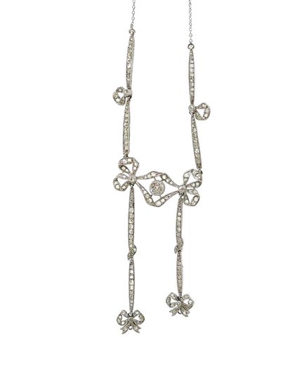 CHARMANT negligé necklace in gold and platinum...