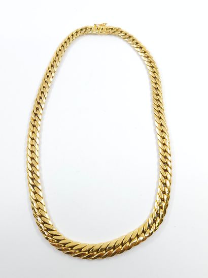 COLLIER maille palmier en chute en or jaune...