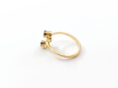 toi et moi ring in 750° pink gold set with...