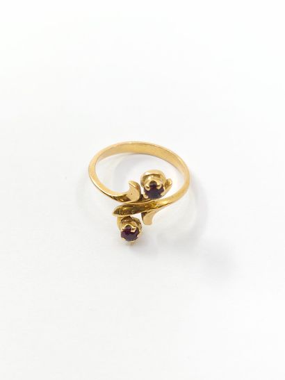 toi et moi ring in 750° pink gold set with...