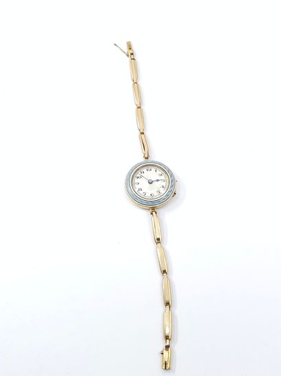 MONTRE bracelet de dame, boîtier rond en...