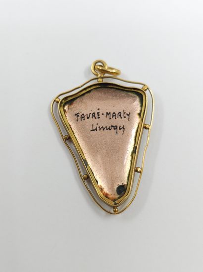 PENDENTIF en or jaune 750° orné d'une plaque...