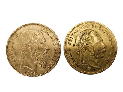 HONGRIE: 20 Francs or ou 8 Forint François-Joseph...