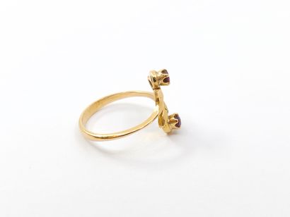 toi et moi ring in 750° pink gold set with...
