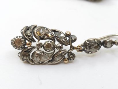 Pair of gold and silver girandole earrings...