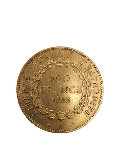 PIECE 100 francs or au génie 1885/A
Poids...