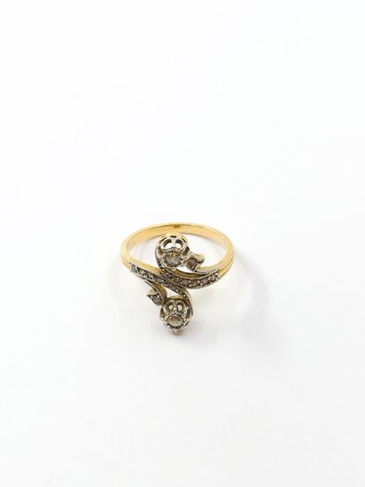 toi et moi ring in two-tone 750° gold set...