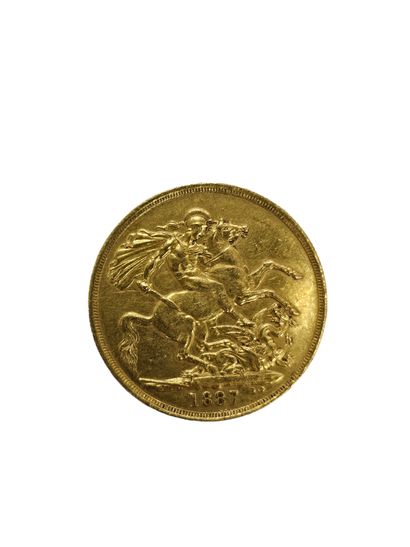 DOUBLE SOUVERAIN Victoria or 1887
Poids :...