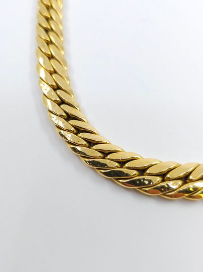 COLLIER maille palmier en chute en or jaune...
