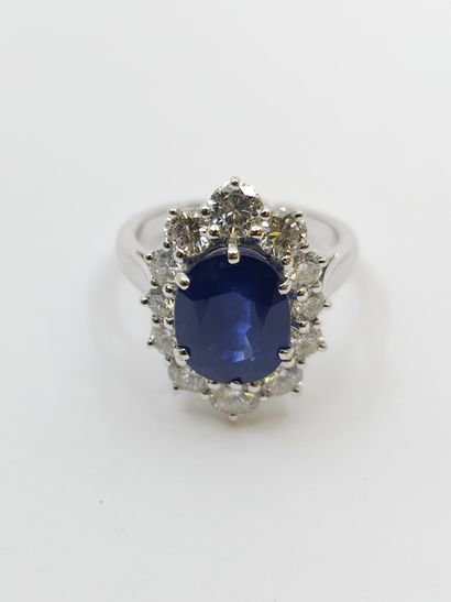 Daisy ring in 750° white gold set with a...