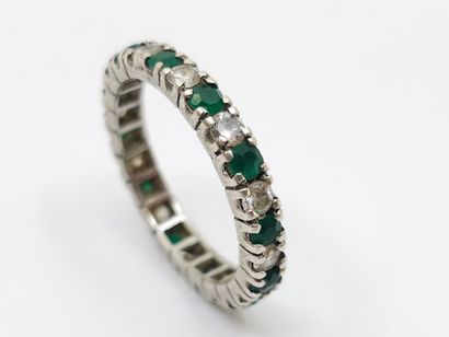 ALLIANCE in 750° white gold set with diamonds...