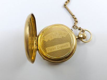 MONTRE A GOUSSET en or jaune 750°, cadran...
