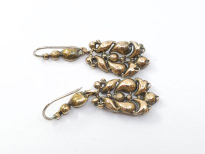 Pair of gold and silver girandole earrings...